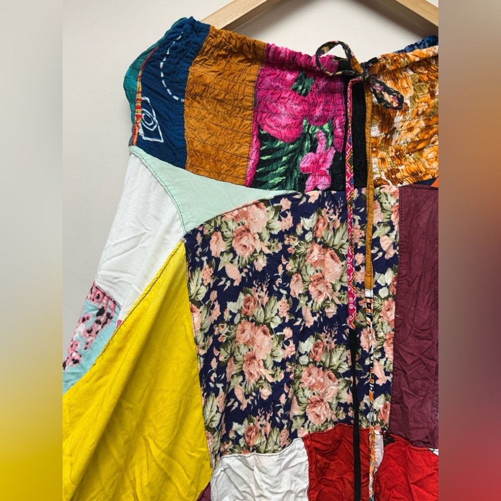 Unique Boho Patchwork Handkerchief Skirt Colorful… - image 3